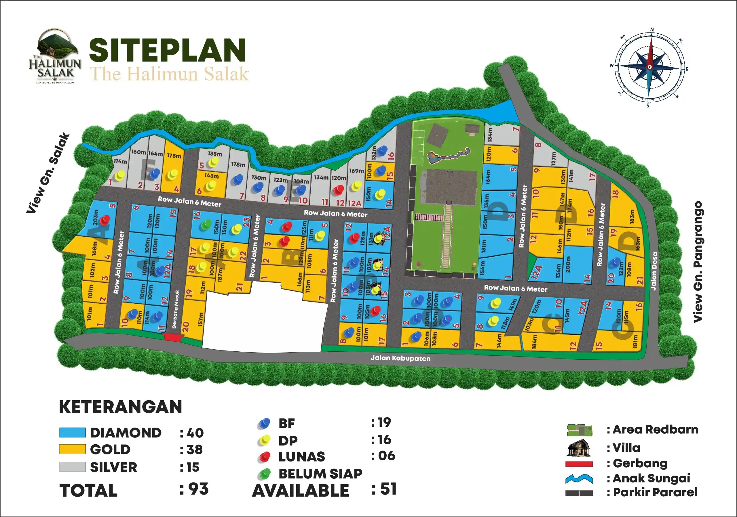 Site plan The Halimun Salak Bogor Selatan kavling villa premium